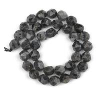 JinweiS 2 Pieces Black Diamond Cut Natural Stone Scattered Beads Round Beads DIY Creative Handmade Bracelet Bead Accessories 6mm