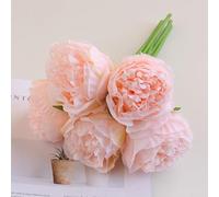 JinweiS 2 Pieces of Bouquets with a Total of 10 Artificial Peony Silk Flowers and Leaves for Home Office Wedding Party Holiday bar Decoration (Light Pink)