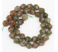 JinweiS 2 Pieces of Green Diamond Cut Natural Stone Scattered Beads Round Beads DIY Creative Handmade Bracelet Bead Accessories 6mm