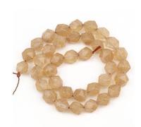 JinweiS 2 Pieces of Yellow Diamond Cut Natural Stone Scattered Beads Round Beads DIY Creative Handmade Bracelet Bead Accessories 8mm