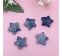 JinweiS 20 Pieces of Blue Natural Crystal Stone 20mm Pentagram Non Perforated Pendant, DIY Handmade Pentagram Natural Stone Accessory Bonsai Decoration Ornament