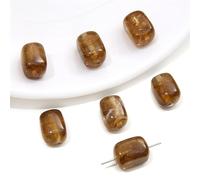 JinweiS 20 Pieces Perforated Resin Imitation Stone Amber Brown Dyed Round Beads Scattered Beads DIY Handmade Bead Necklace Bracelet Material Accessories