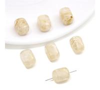 JinweiS 20 Pieces Perforated Resin Imitation Stone Amber Light Yellow Dyed Round Beads Scattered Beads DIY Handmade Bead Necklace Bracelet Material Accessories