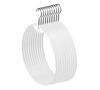 JinweiS 20PCS White Thong Underwear Display Ring Hanger 12, Plastic Round Circle Loop Hook Bikini Swimwear Lingerie Brief Display Hoop Rack Holder