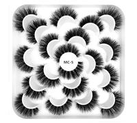 JinweiS 30 Pairs Delicate False Mink Eyelashes, Fluffy Eye Eyelashes, Natural Appearance, 8D Volume, False Eyelashes, MC-5