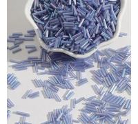 JinweiS 300Pcs Long Tube Seed Beads 2×7mm Small Craft Loose Spacer Beads for Earring Bracelets Necklace Jewelry Making-Blue
