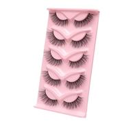 JinweiS 5 Pairs Wispy Mink Lashes Fluffy Eye Lashes Natural Look Volume False Eyelashes, 9D60