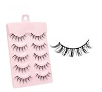JinweiS 5 Pairs Wispy Mink Lashes Fluffy Eye Lashes Natural Look Volume False Eyelashes, B-09