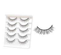 JinweiS 5 Pairs Wispy Mink Lashes Fluffy Eye Lashes Natural Look Volume False Eyelashes, B-20