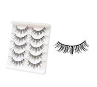 JinweiS 5 Pairs Wispy Mink Lashes Fluffy Eye Lashes Natural Look Volume False Eyelashes, B-22