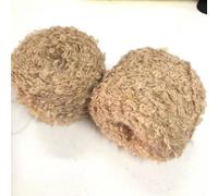 JinweiS 50g (Deep Camel Color) Soft Plush Wool Acrylic Fancy Loop Yarn for Doll Hair Making,Crochet Knitting,Needle Felting Doll Hair | Curly Hair Coils of Wool Felt Carded Sheep Wool,Roving,Fiber