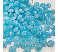 JinweiS 50Pcs Beads Resin Disc Beads Spacer Beads Abacus Beads Craft Beads for DIY Bracelet Earring Necklace Jewelry Making-Blue