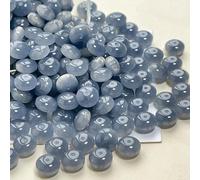 JinweiS 50Pcs Beads Resin Disc Beads Spacer Beads Abacus Beads Craft Beads for DIY Bracelet Earring Necklace Jewelry Making-Grey Blue