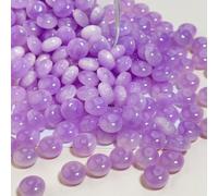 JinweiS 50Pcs Beads Resin Disc Beads Spacer Beads Abacus Beads Craft Beads for DIY Bracelet Earring Necklace Jewelry Making-Purple