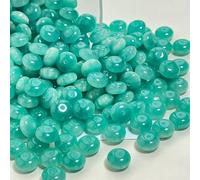 JinweiS 50Pcs Beads Resin Disc Beads Spacer Beads Abacus Beads Craft Beads for DIY Bracelet Earring Necklace Jewelry Making-Green