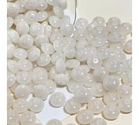 JinweiS 50Pcs Beads Resin Disc Beads Spacer Beads Abacus Beads Craft Beads for DIY Bracelet Earring Necklace Jewelry Making-White