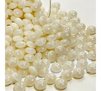 JinweiS 50Pcs Beads Resin Disc Beads Spacer Beads Abacus Beads Craft Beads for DIY Bracelet Earring Necklace Jewelry Making-Beige