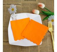 JinweiS 50pcs Napkin 2-Ply Napkins Folded 4.92 x 4.92 Inches Disposable Napkins for Dinner Wedding Birthday Party Bridal Anniversary Reception Event (Orange)