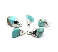 JinweiS 5Pcs Natural Stone Pendants with Jump Rings Irregular Stone Charms for DIY Earring Necklace Bracelet Jewelry Making-N27