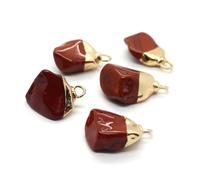 JinweiS 5Pcs Natural Stone Pendants with Jump Rings Irregular Stone Charms for DIY Earring Necklace Bracelet Jewelry Making-N29
