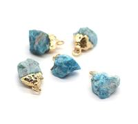 JinweiS 5Pcs Natural Stone Pendants with Jump Rings Irregular Stone Charms for DIY Earring Necklace Bracelet Jewelry Making-N07