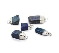 JinweiS 5Pcs Natural Stone Pendants with Jump Rings Irregular Stone Charms for DIY Earring Necklace Bracelet Jewelry Making-N25