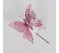 JinweiS 6Pcs Fake Butterfly Balcony Decoration, Wedding Home Flower Pot Christmas Valentine's Day Fairy Garden Fairy Garden Supplies,Pink