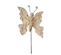 JinweiS 6Pcs Fake Butterfly Balcony Decoration, Wedding Home Flower Pot Christmas Valentine's Day Fairy Garden Fairy Garden Supplies.Champagne