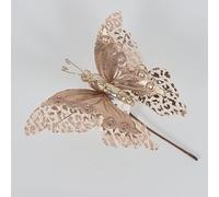 JinweiS 6Pcs Fake Butterfly Balcony Decoration, Wedding Home Flower Pot Christmas Valentine's Day Fairy Garden Fairy Garden Supplies.(Champagne)