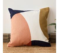 JinweiS Boho Geometric Tufted Decorative Throw Pillow Cover Farmhouse Cotton Embroidery Accent Square Cushion Case for Couch Sofa Bed (EmbroideryM, 18"x18")