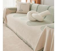 JinweiS Couch Cover Green Chenille Sofa Covers Sofa Towel Cover for Living Room Sofa Easy Fit Washable Furniture Sofa Protector 70.87 * 118.11inch A