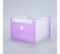 JinweiS Expanding File Organizer A5 Organ Clip Multilayer Folder Ticket Sheet Storage Bag Telescopic Stand for Home, Office and Travel，Purple