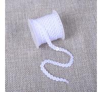 JinweiS Flat Sequin Strip 6mm 5yards Flat Sequins Trim String Sequins Ribbon Metallic Shiny Trim Sewing String for Mermaid Crafts Embellishments Halloween Costume - 10pcs,White