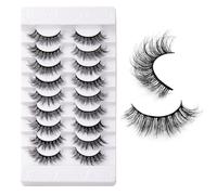 JinweiS FLY9-003 9 Pairs Wispy Mink Lashes Fluffy Eyelashes With Natural Appearance, False Eyelash Volume, FLY9-003