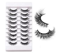 JinweiS FLY9-004 18 Pairs Wispy Mink Lashes Fluffy Eyelashes With Natural Appearance, False Eyelash Volume, FLY9-004