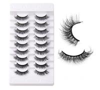 JinweiS FLY9-005 9 Pairs Wispy Mink Lashes Fluffy Eyelashes With Natural Appearance, False Eyelash Volume, FLY9-005