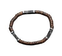 JinweiS Handmade Coconut Shell Beads Bracelet for Stacking, Handmade Braided Woven Adjustable Bracelet for Women Men-R