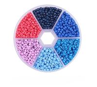 JinweiS Rice Bead Box Set, 1900pcs 3mm Glass Seed Beads - Colorful Mixed Beads for Jewelry Making, DIY Crafts Embroidery Bead Assortment, Handmade Materials Jewelry Making Supplies,R06