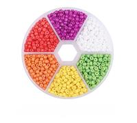 JinweiS Rice Bead Box Set, 1900pcs 3mm Glass Seed Beads - Colorful Mixed Beads for Jewelry Making, DIY Crafts Embroidery Bead Assortment, Handmade Materials Jewelry Making Supplies,R02