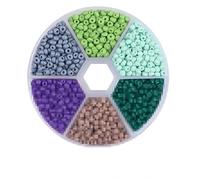 JinweiS Rice Bead Box Set, 1900pcs 3mm Glass Seed Beads - Colorful Mixed Beads for Jewelry Making, DIY Crafts Embroidery Bead Assortment, Handmade Materials Jewelry Making Supplies,R10