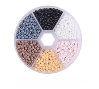 JinweiS Rice Bead Box Set, 1900pcs 3mm Glass Seed Beads - Colorful Mixed Beads for Jewelry Making, DIY Crafts Embroidery Bead Assortment, Handmade Materials Jewelry Making Supplies,R07