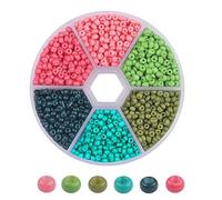 JinweiS Rice Bead Box Set, 1900pcs 3mm Glass Seed Beads - Colorful Mixed Beads for Jewelry Making, DIY Crafts Embroidery Bead Assortment, Handmade Materials Jewelry Making Supplies,R08