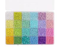 JinweiS Rice Bead Box Set, 5200pcs 3mm Glass Seed Beads - Colorful Mixed Beads for Jewelry Making, DIY Crafts Embroidery Bead Assortment, Handmade Materials Jewelry Making Supplies,Multicolored