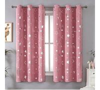 JinweiS Simplicity Style Perforated Curtain Treatments,,Shading Curtain Suitable for Bedroom,Living Room,Kitchen(2 Panels ,51.1" L x39.3 W,Pink A101)
