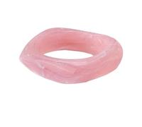 JinweiS Square Acrylic Resin Bangle Bracelet Wide Geometric Irregular Wristbands Women,Pink