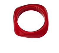 JinweiS Square Acrylic Resin Bangle Bracelet Wide Geometric Irregular Wristbands Women,Red