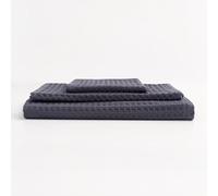 JinweiS Towels 1Piece 13.78x29.53inch Cotton Double-Layer Waffle Honeycomb Square Towel Light Weight, Quick Dry Towels for Your Bathroom for Bathroom and Powder Room (Navy Blue)