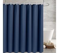 JinweiS Waffle Grid Shower Curtain - Waffle Cake Texture Heavy Duty Thick Fabric Shower Curtain, 256GSM Luxury Heavyweight Polyester Cloth Shower Curtain Set, with Plastic Hook, 72Wx72H, Dark Blue
