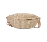 JinweiS Women's Large-Capacity Straw Woven Tote - Shoulder Bag for Summer Beach Vacation, Chic Weaving Design 6.69 * 0.39 * 5.51inch -White C