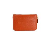 Jinweixb Compact credit card holder wallet, RFID protection, PU leather, multiple card slots, 4.5 x 3.1 inches, orange, orange, Fresh and Sweet
